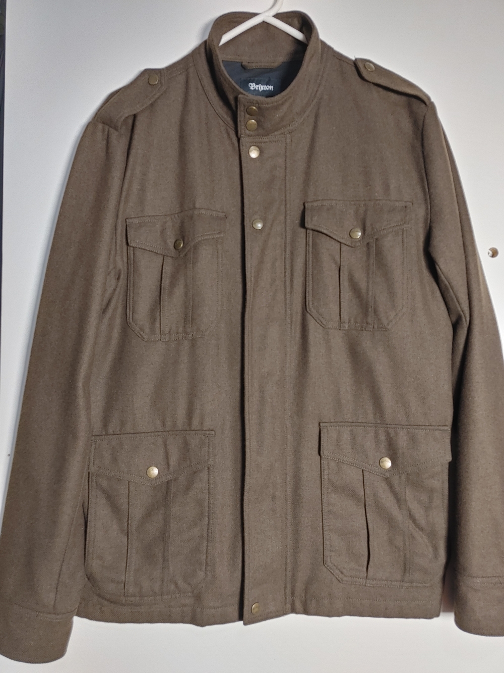 Brixton Olive Field Jacket with Brass Buttons